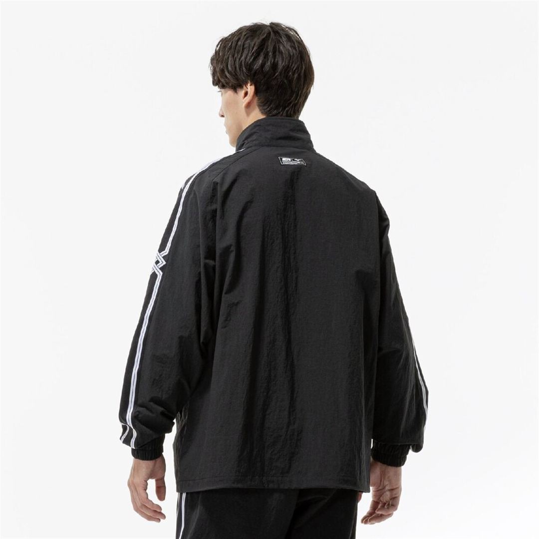 MZFB リップストップウーブンハーフジップシャツ ブラック XL