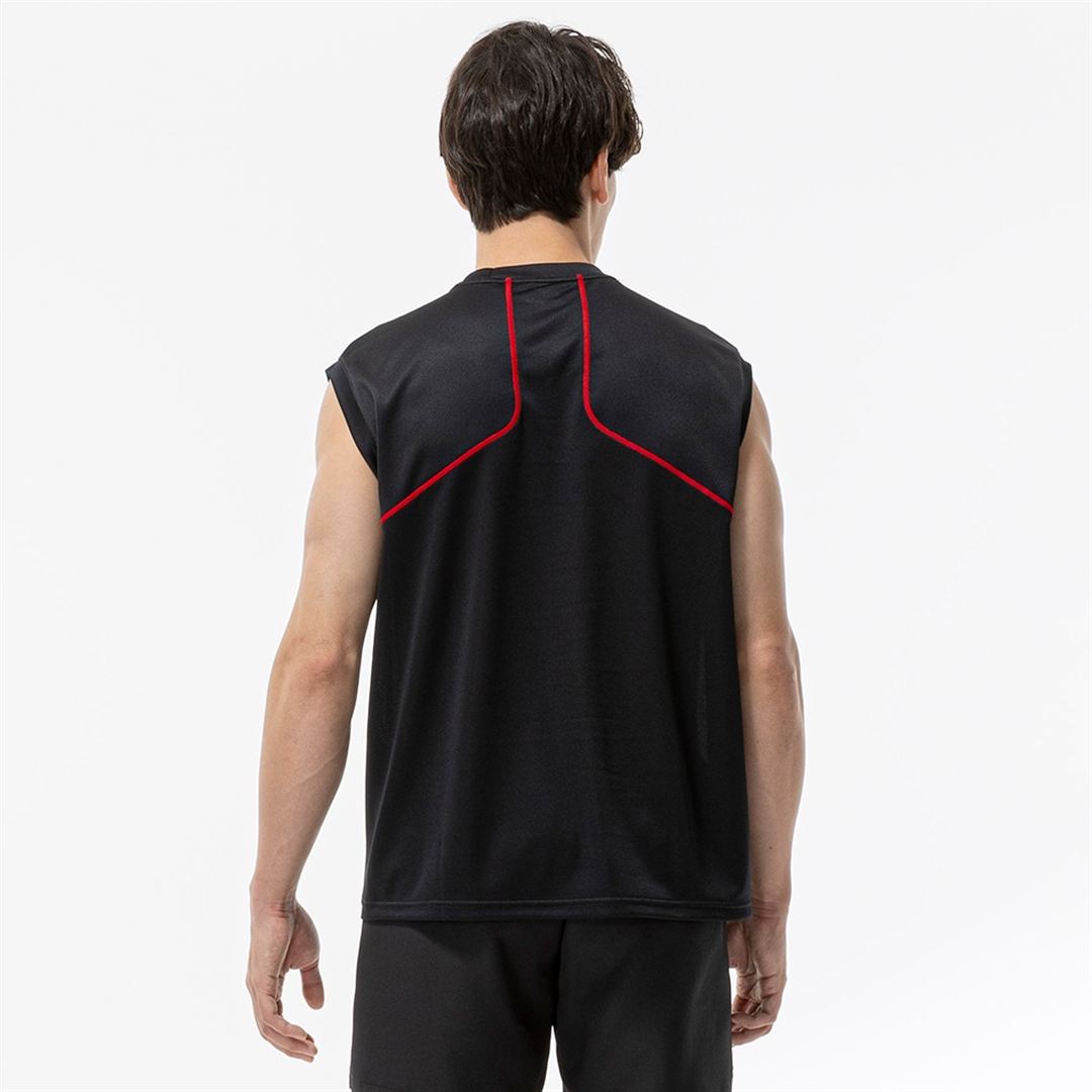 プラクティスシャツ(ノースリーブ／陸上競技) ブラック×レッド XL