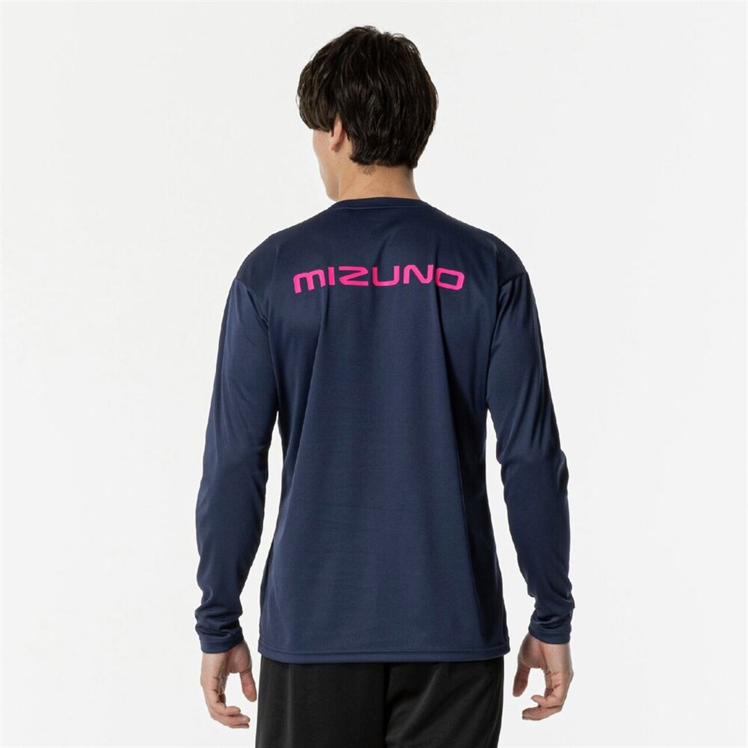 プラクティスシャツ(長袖／バレーボール) ドレスネイビー×マゼンタ XL