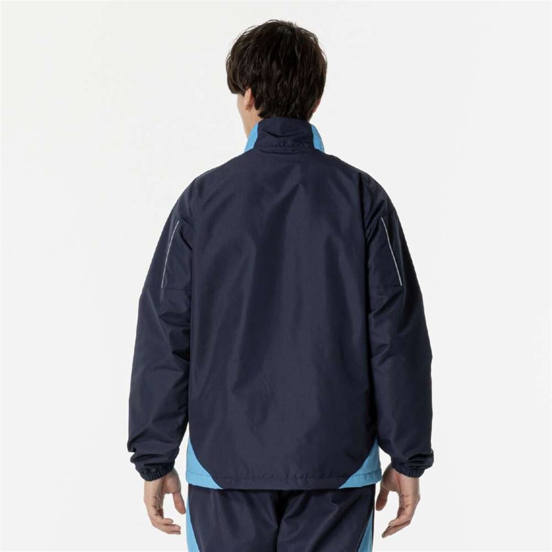 ウインドブレーカーシャツ(バスケットボール) ネイビー×ターコイズ XL