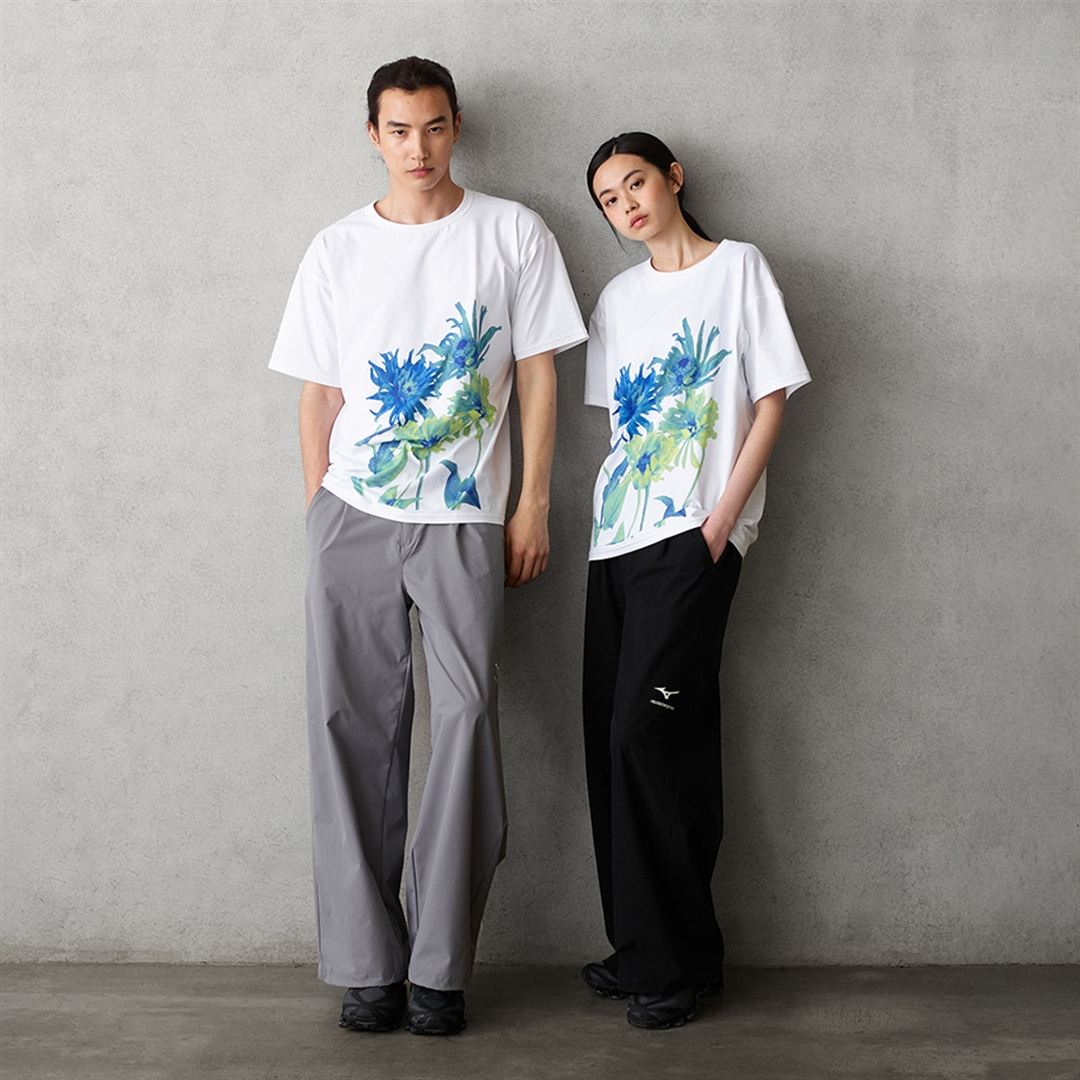 【ニコライ バーグマン】グラフィックTシャツ ホワイト×ブルー S