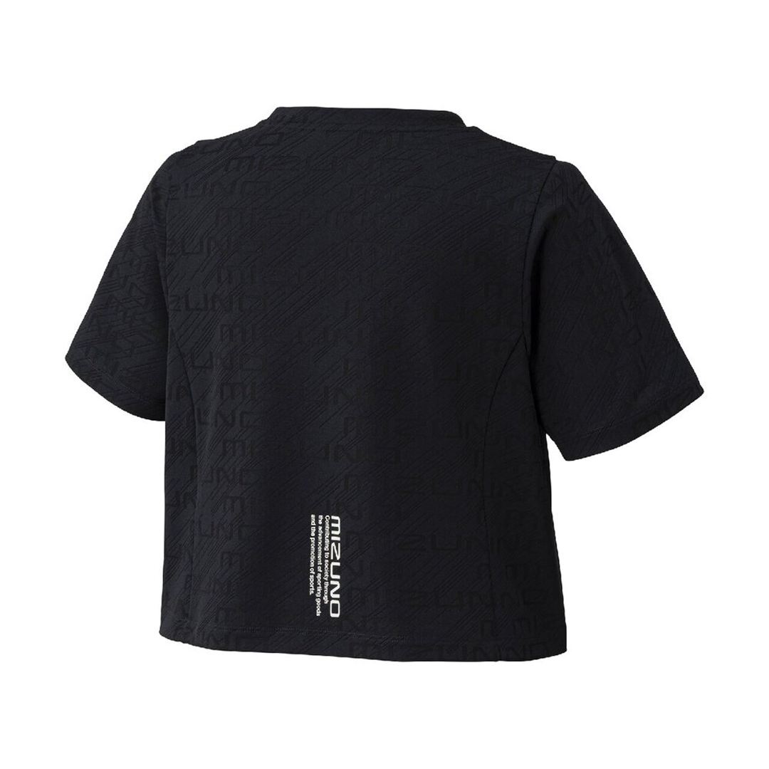 【ミズノ直営限定】シアージャカードクロップドTシャツ ブラック M