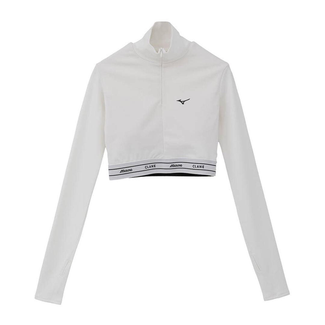 【CLANE】HALF ZIP LONG SLEEVE TOPS ホワイト 2