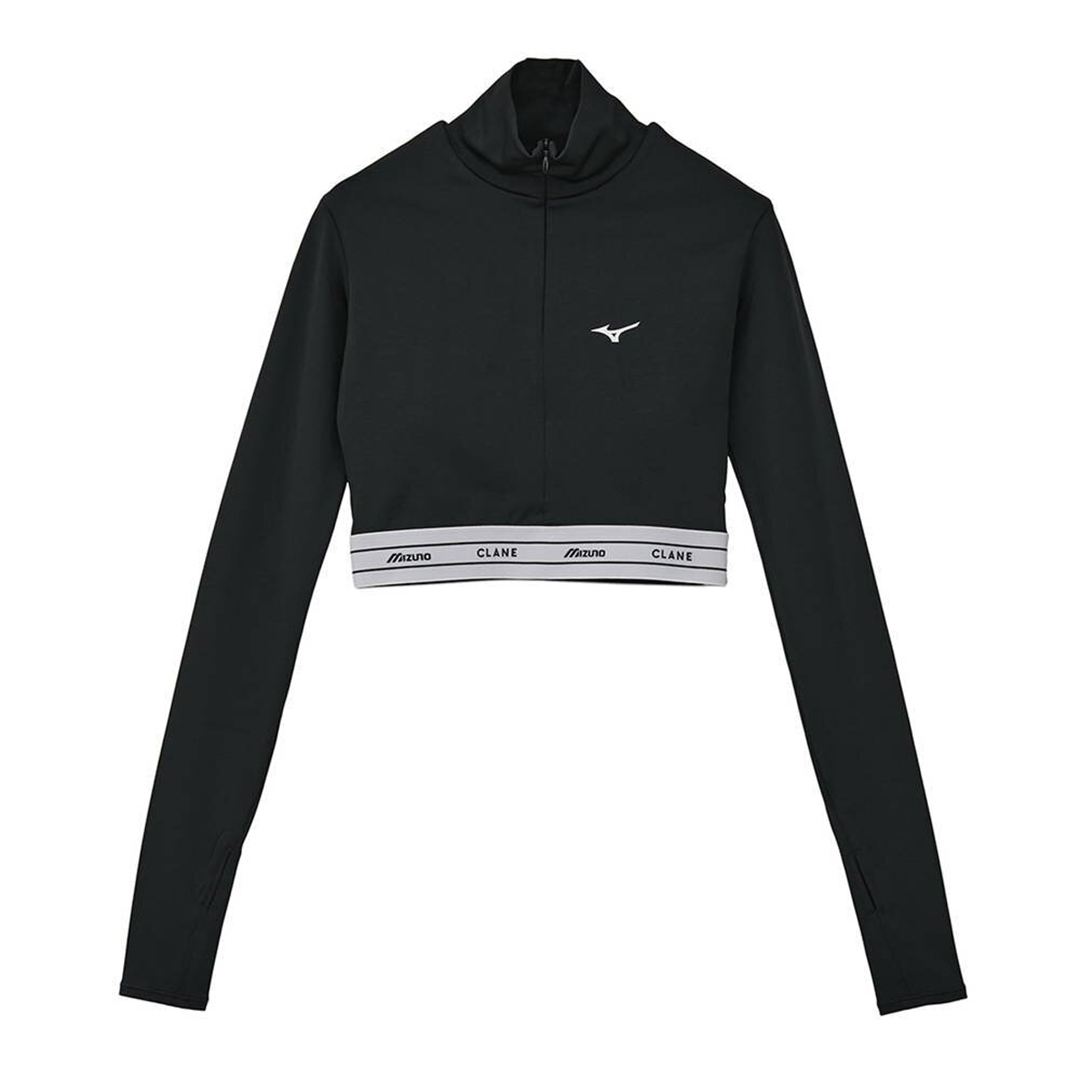 【CLANE】HALF ZIP LONG SLEEVE TOPS ブラック 2