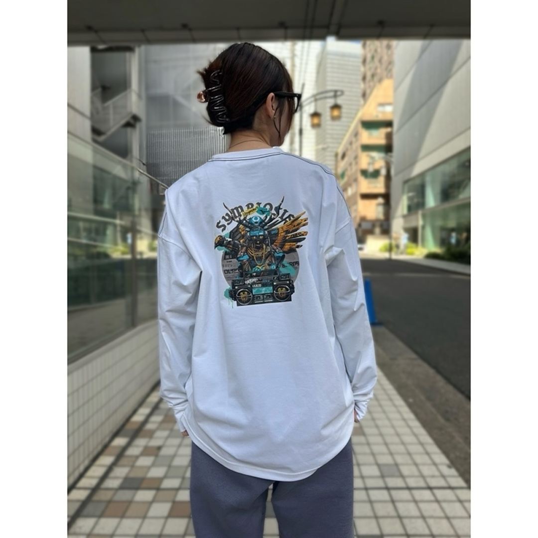 Dragon76ルーズフィットTシャツ(長袖) ホワイト XS