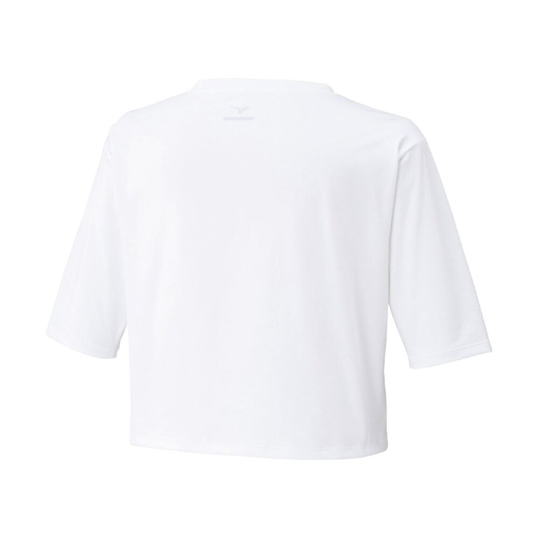 ストレッチソフトドライクロップドTシャツ(ワイドシルエット) ホワイト S