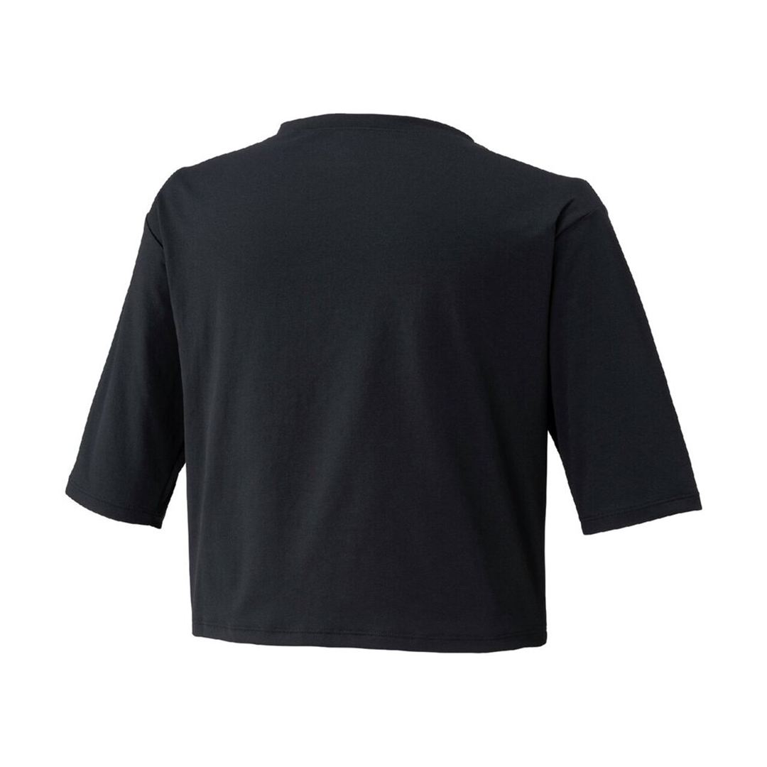 ストレッチソフトドライクロップドTシャツ(ワイドシルエット) ブラック S