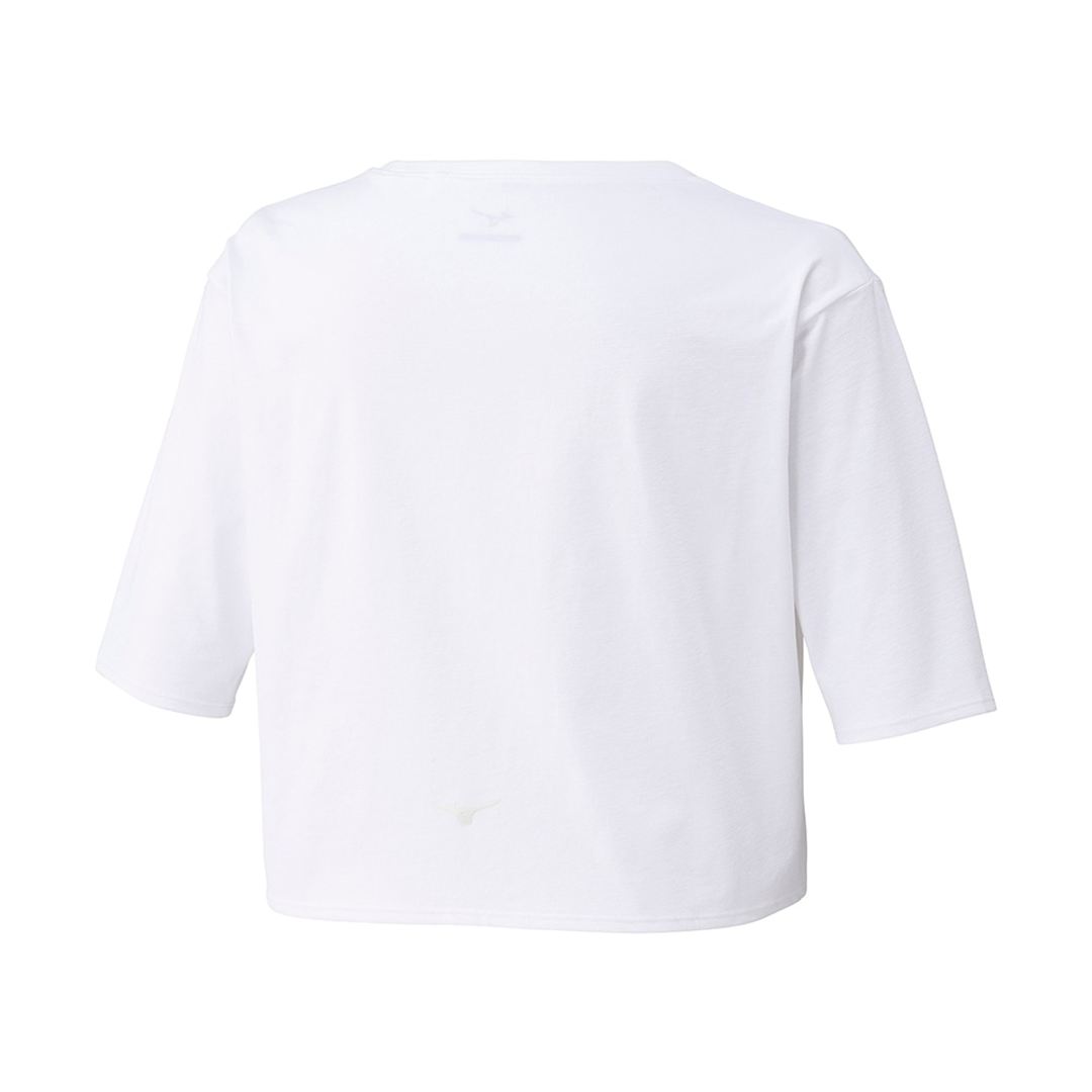 ストレッチソフトドライクロップドTシャツ(ワイドシルエット) ホワイト XL