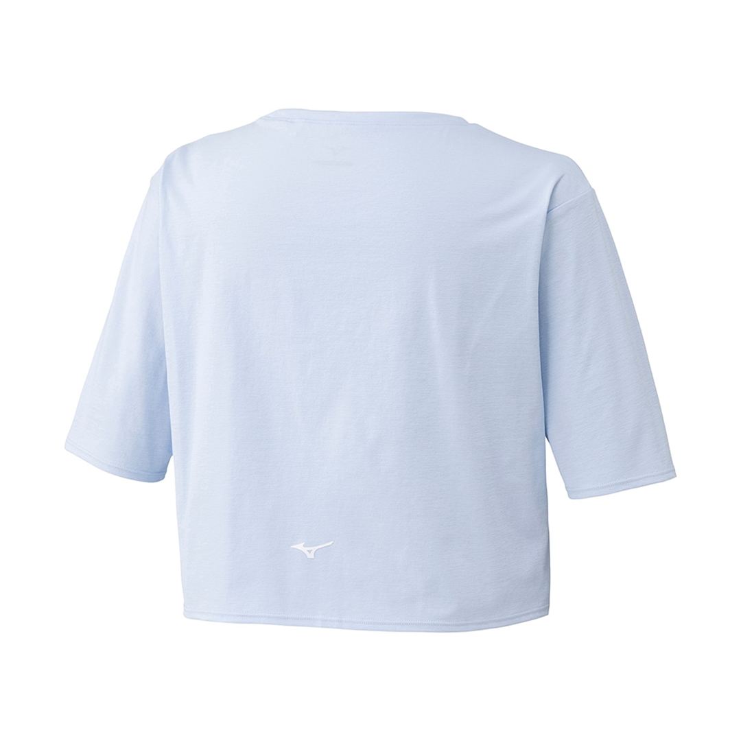 ストレッチソフトドライクロップドTシャツ(ワイドシルエット) ペールブルー XL