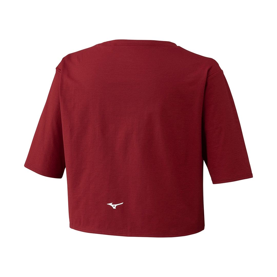 ストレッチソフトドライクロップドTシャツ(ワイドシルエット) ルバーブレッド XL