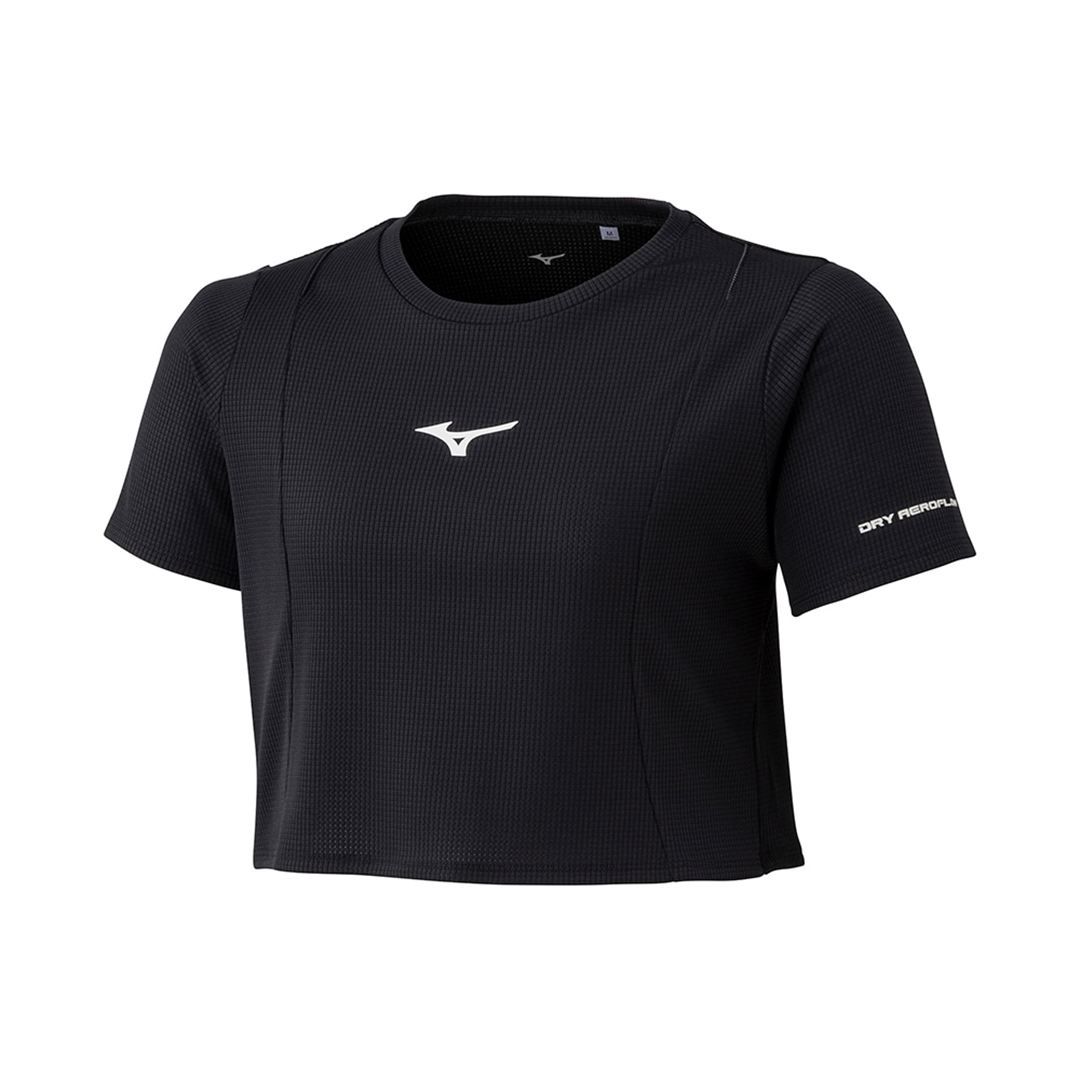 【汗処理／通気】ドライエアロフロークロップドTシャツ ブラック XL
