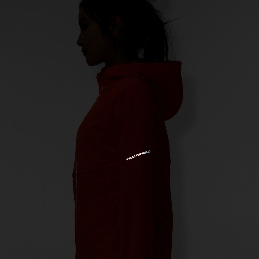 【ストレッチ／防風】テックシールドフーディジャケット サンストーンオレンジ M