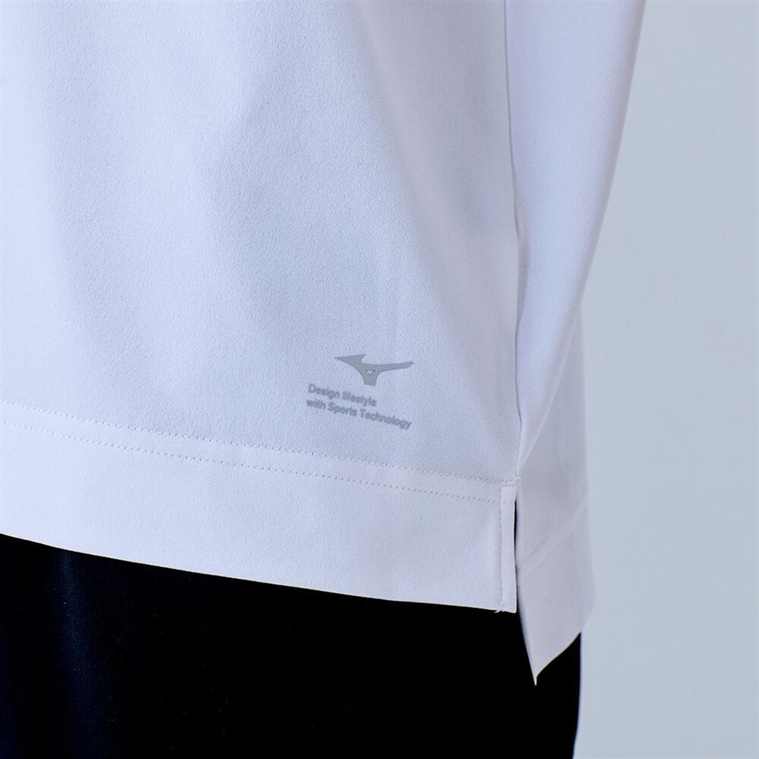 ハイストレッチ クルーネック半袖シャツ（ワイドシルエット） ホワイト XL