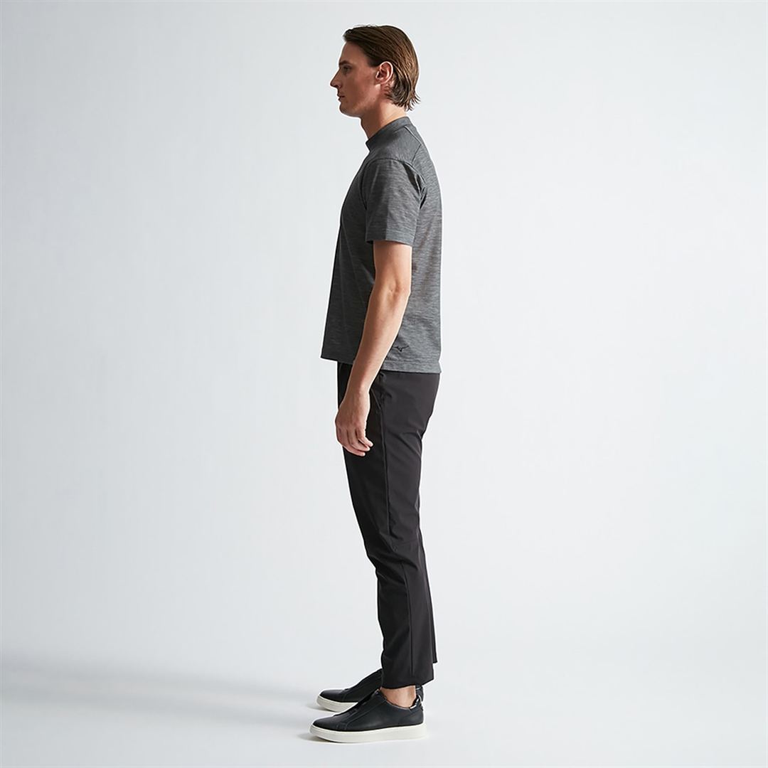 【AOURE】ミズノダイナモーションフィット モックネックTEEショートスリーブ チャコール XL