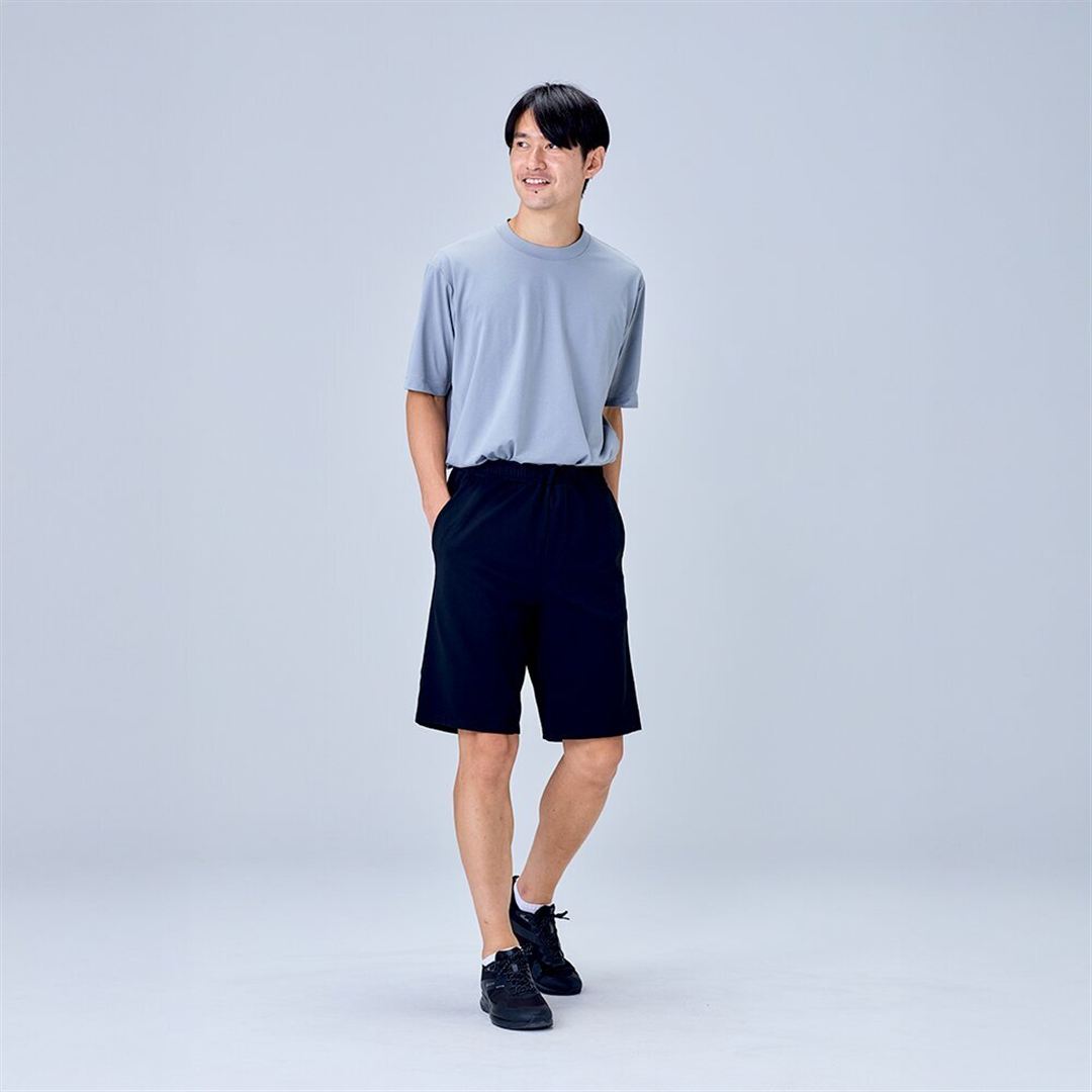 ハイストレッチ ハーフパンツ ブラック XL