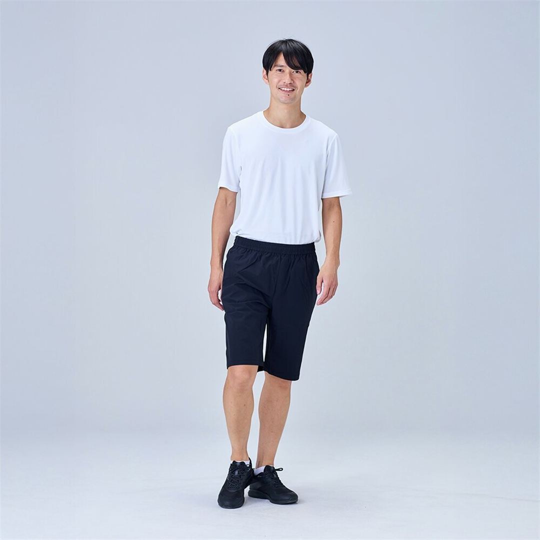 【接触冷感】アイスタッチハーフパンツ ブラック M