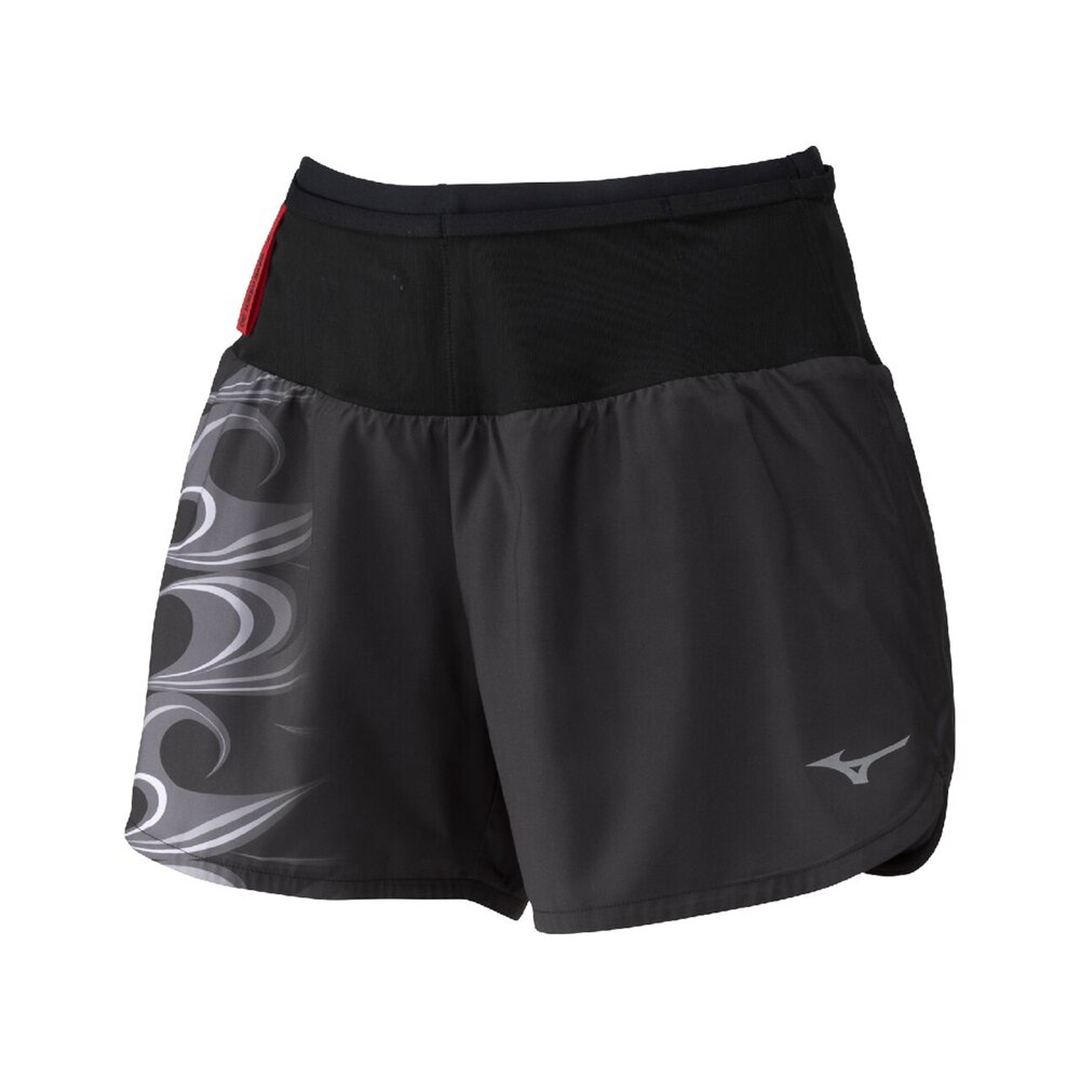 【ミズノ直営限定】ランニング マルチポケットパンツプラス グラフィック 4インチ ブラック XL