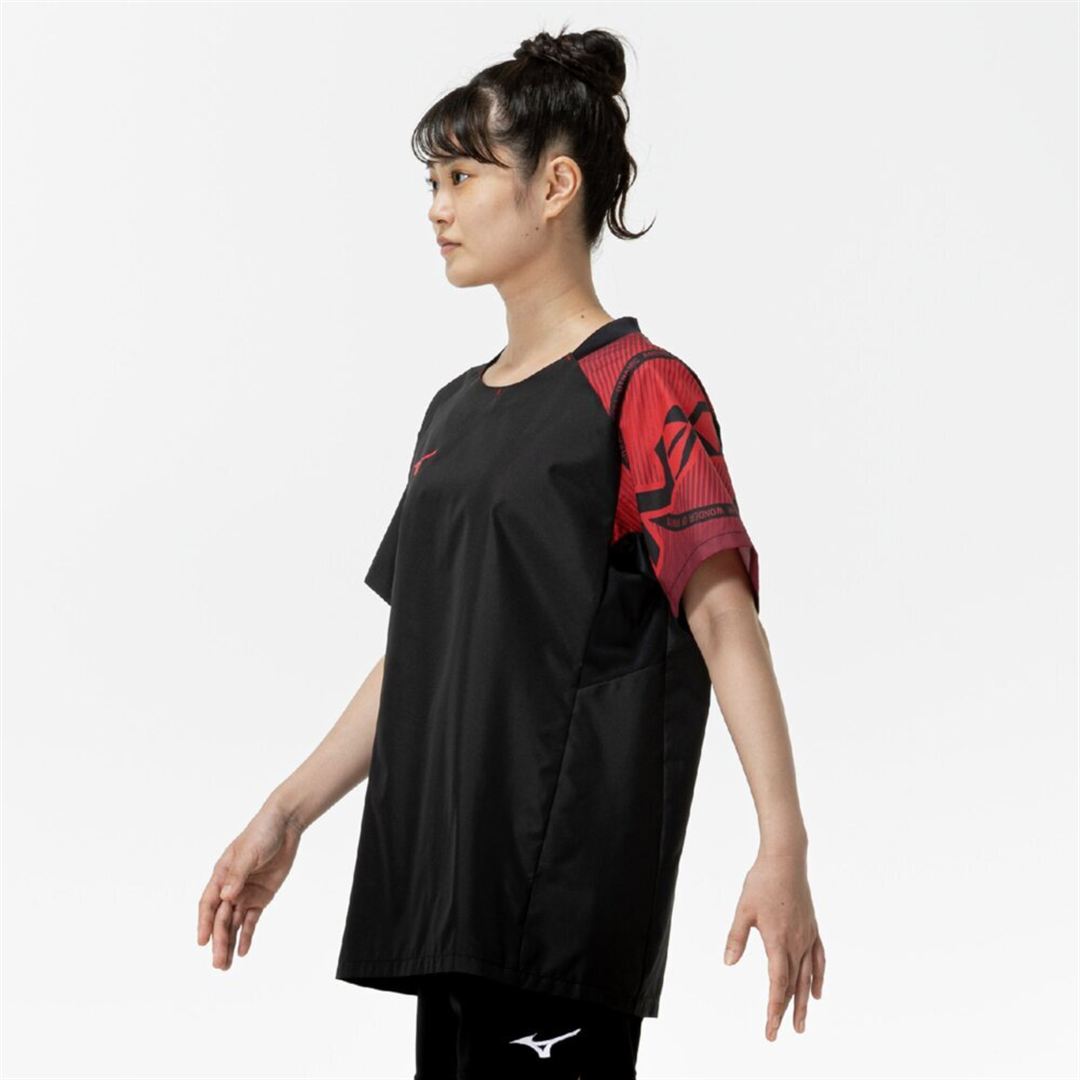 N-XTピステ(半袖／バレーボール) ブラック×レッド 2XL