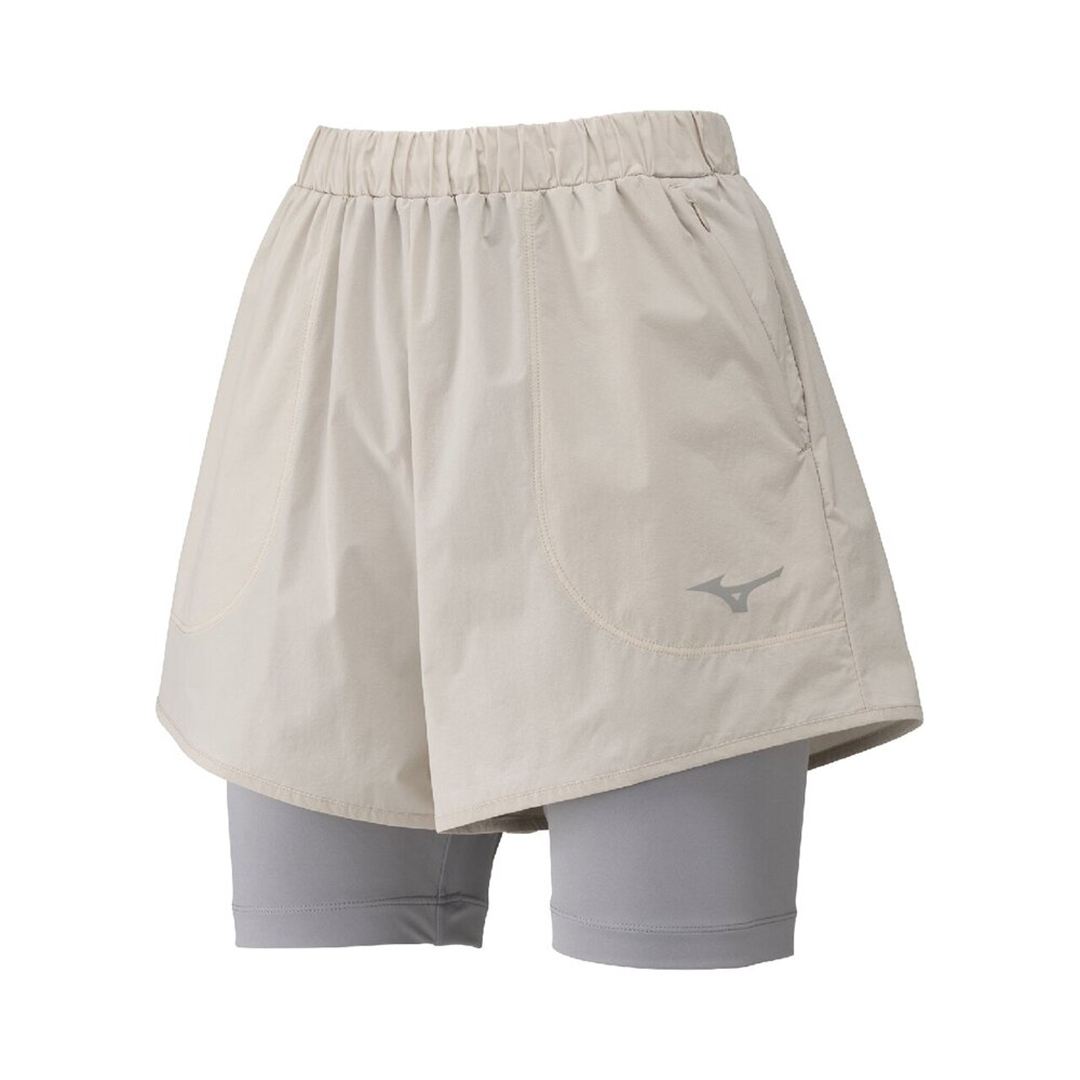 【ミズノ直営限定】ハイブリッドストレッチシアーショートパンツ ベージュ L
