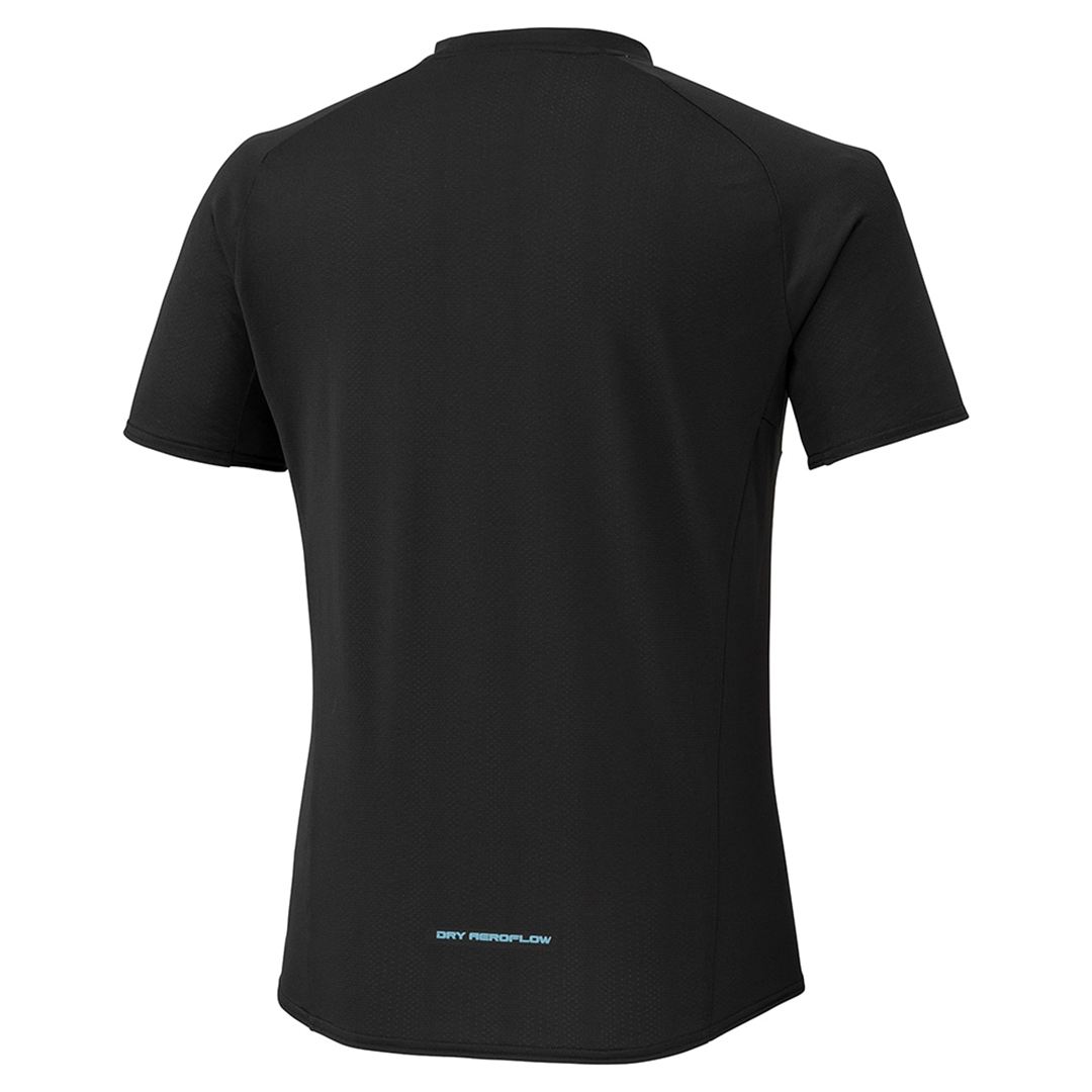 【汗処理／通気／軽量】ドライエアロフローライトTシャツ ブラック S