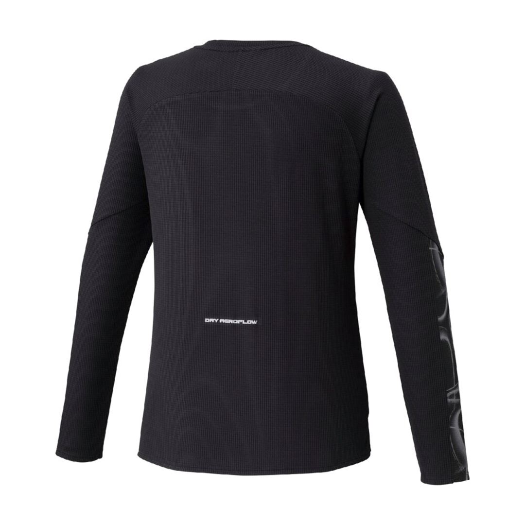 【汗処理／通気】ドライエアロフローTシャツ(長袖) ブラック L