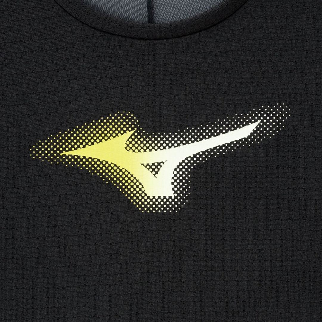 【汗処理／通気】ドライエアロフロージャカードクロップドTシャツ ブラック S