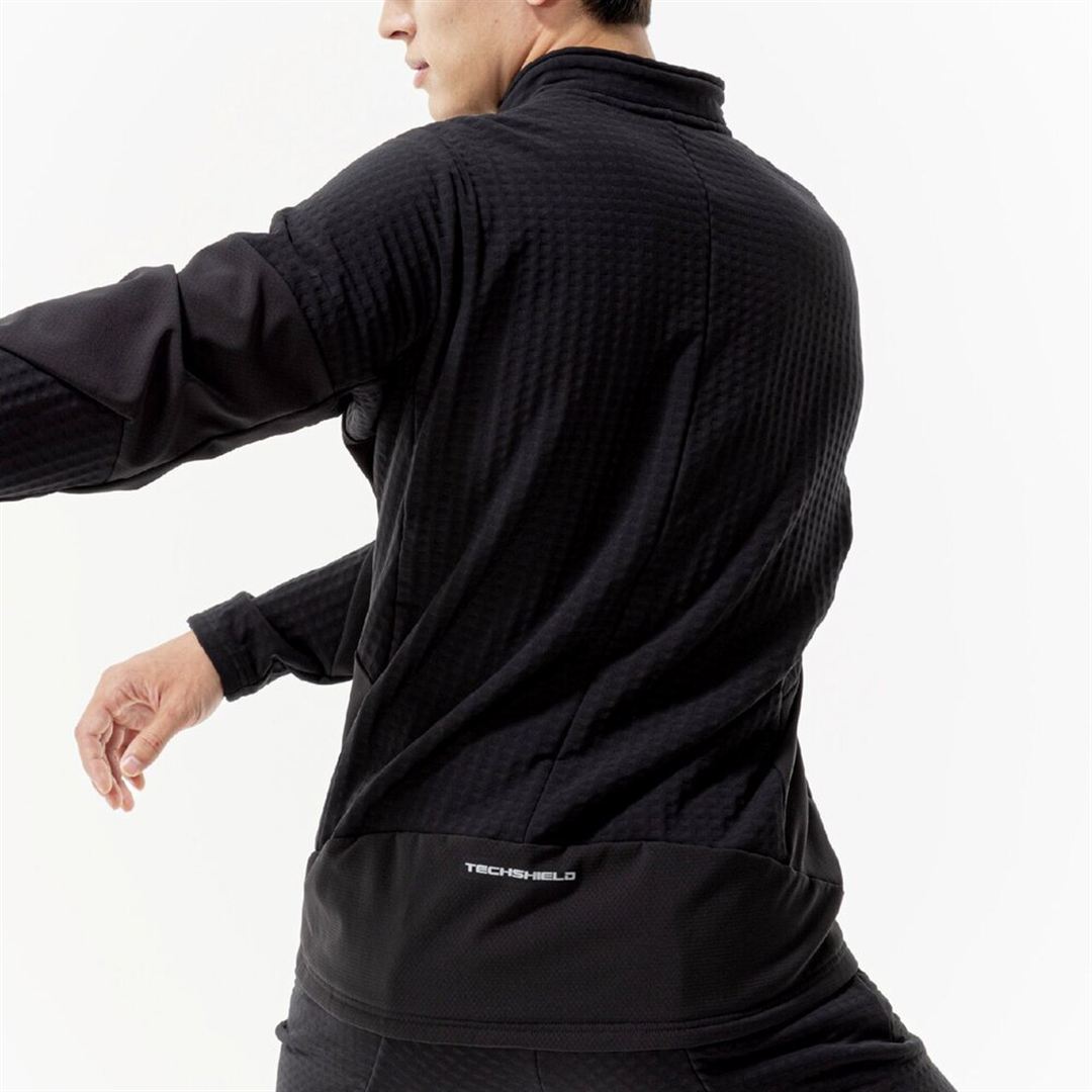【ストレッチ／防風】テックシールドハイブリッドジャケット ブラック XL