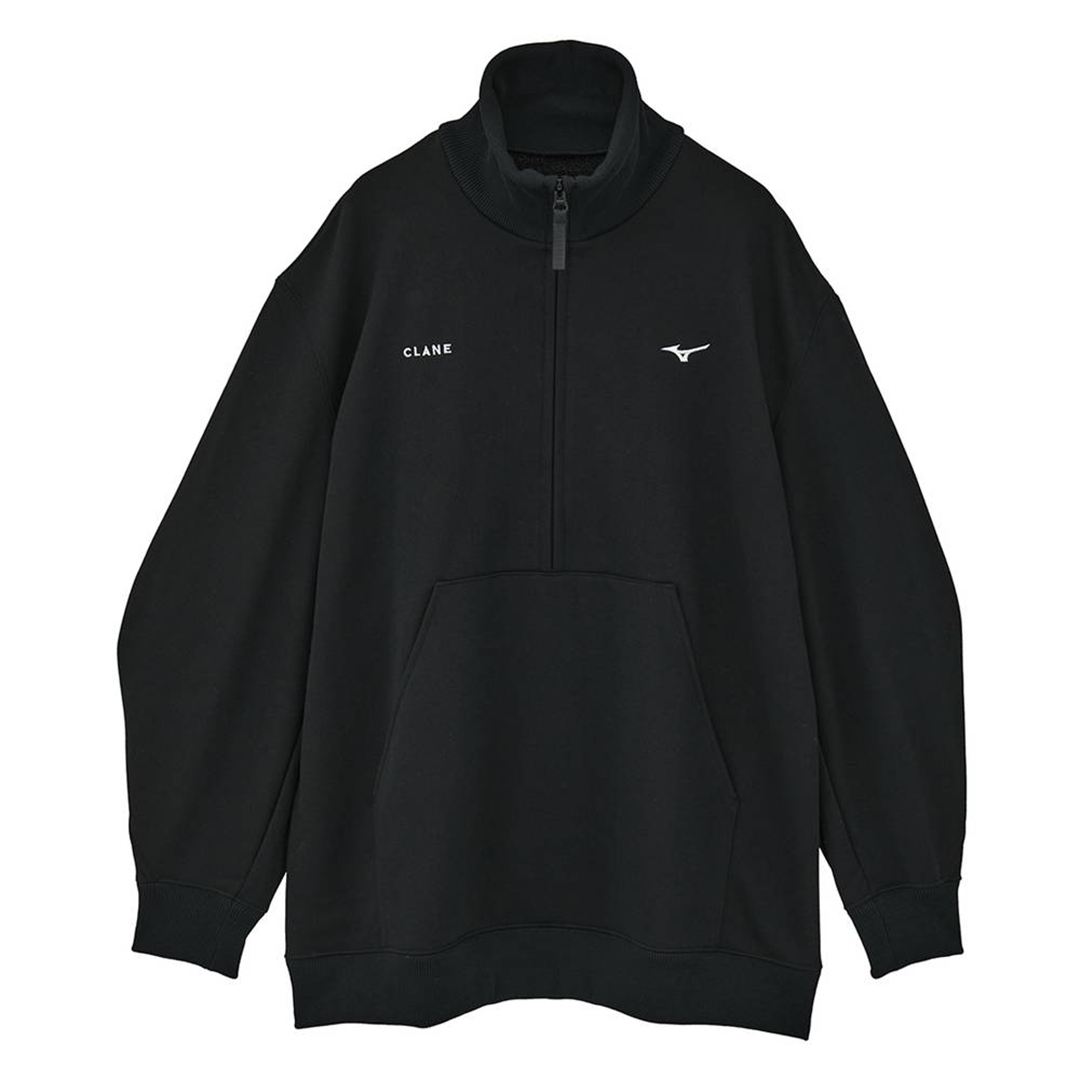 【CLANE】POLYSPAN HALF ZIP SWEATSHIRT ブラック 1