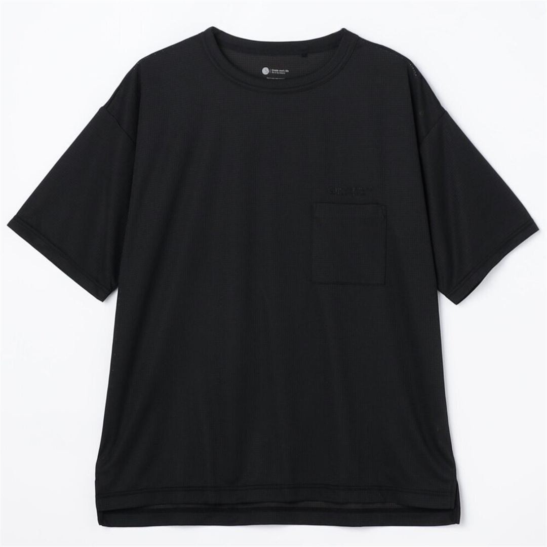 【汗処理／通気】ドライエアロフローポケットTシャツ ブラック M