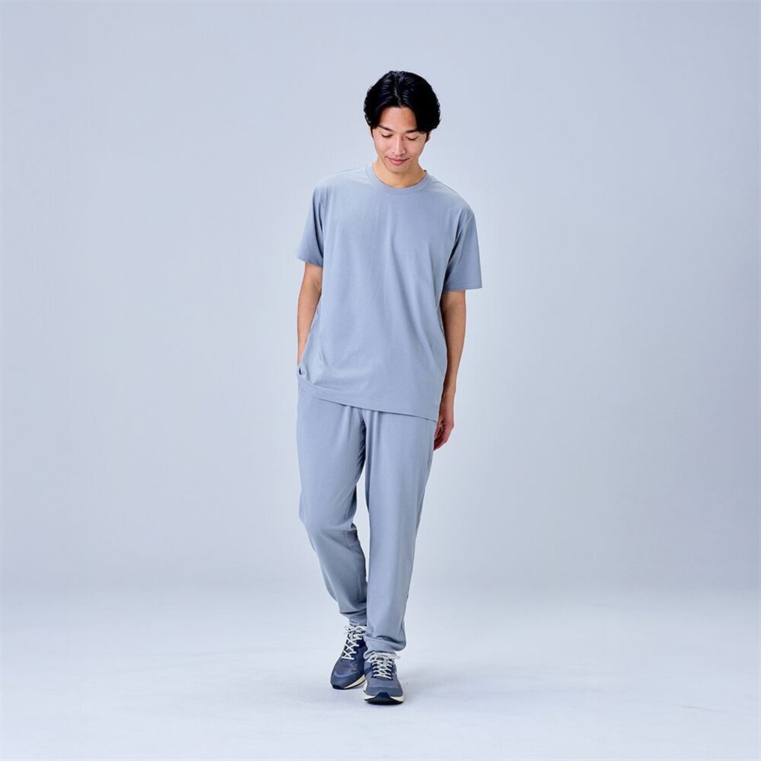 ハイストレッチ クルーネック半袖シャツ（レギュラーシルエット） グレー XL