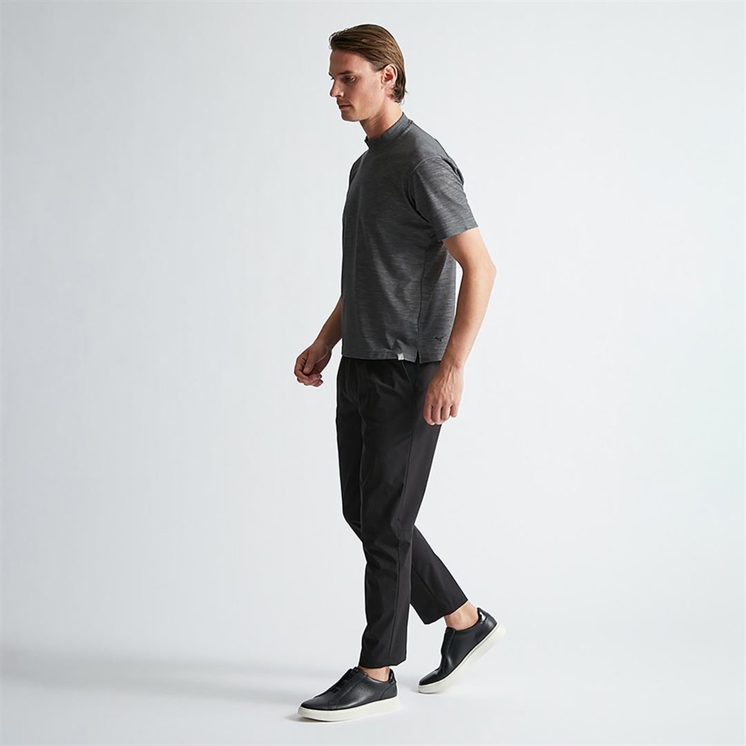 【AOURE】ミズノダイナモーションフィット モックネックTEEショートスリーブ チャコール XL