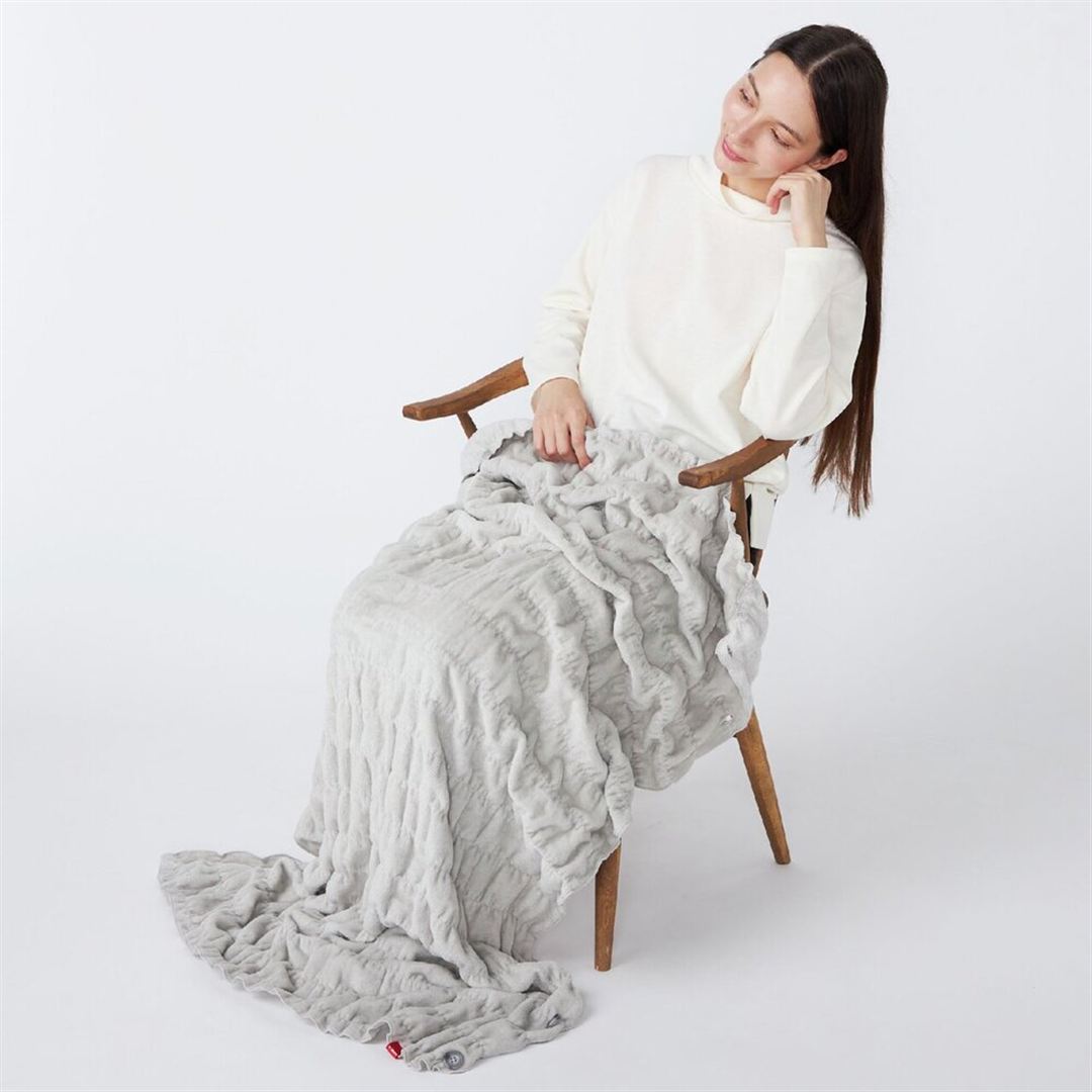 【吸湿発熱】くしゅくしゅマルチブランケット温包-オンポウ- グレー