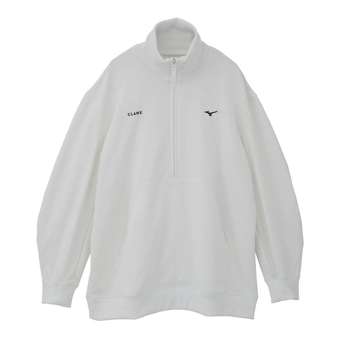 【CLANE】POLYSPAN HALF ZIP SWEATSHIRT ホワイト 1