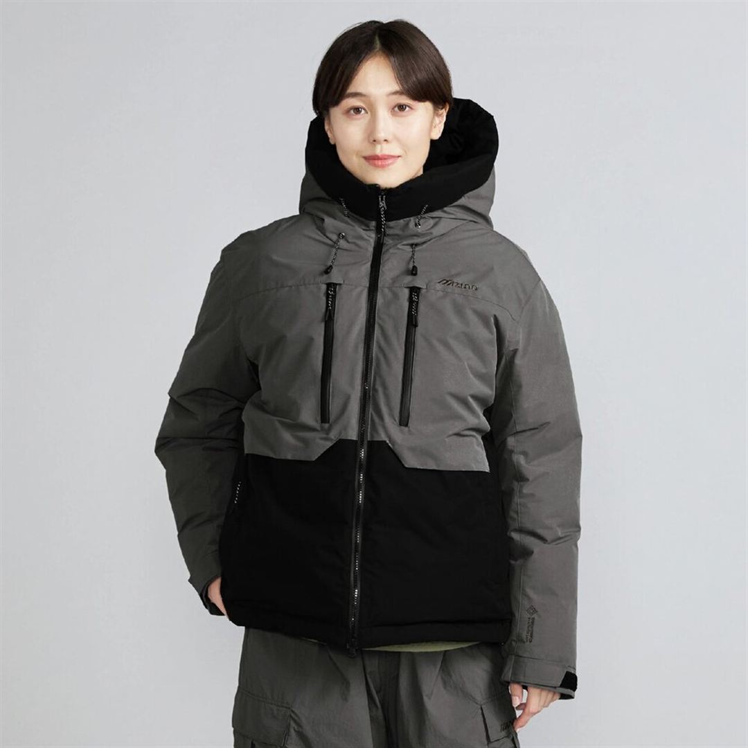 【吸湿発熱】WINDSTOPPER ダウラギリライトダウンジャケット ブラック×ピューターグレー XL