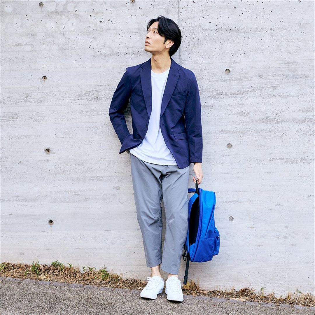 ハイストレッチ クルーネック半袖シャツ（ワイドシルエット） ホワイト XL