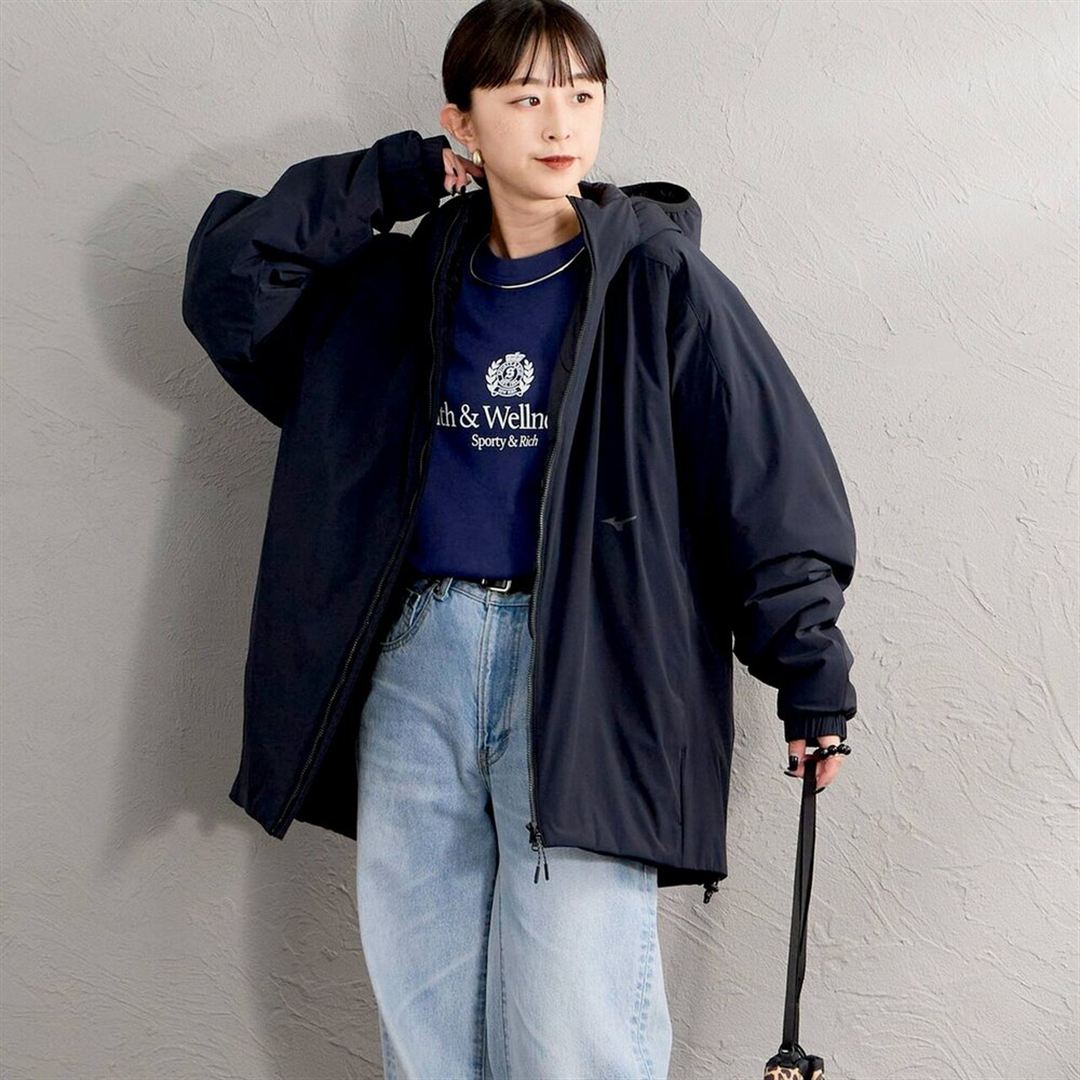 【JEANS FACTORY／吸湿発熱】ブレスサーモパファージャケット ブラック S