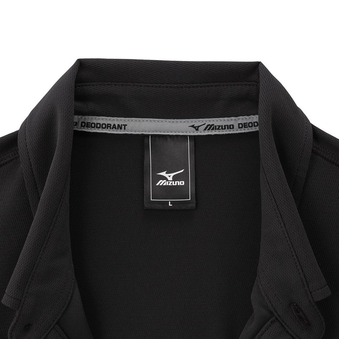 ワークボタンダウン ポロシャツ(ネーム刺繍対応／制電／半袖) ブラック XS