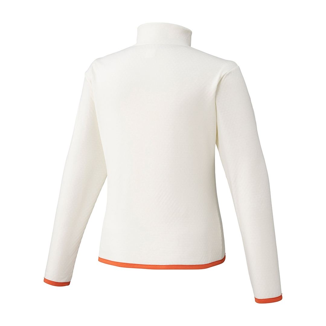 ストレッチフリースハーフジップTシャツ(長袖) スノーホワイト杢 XL