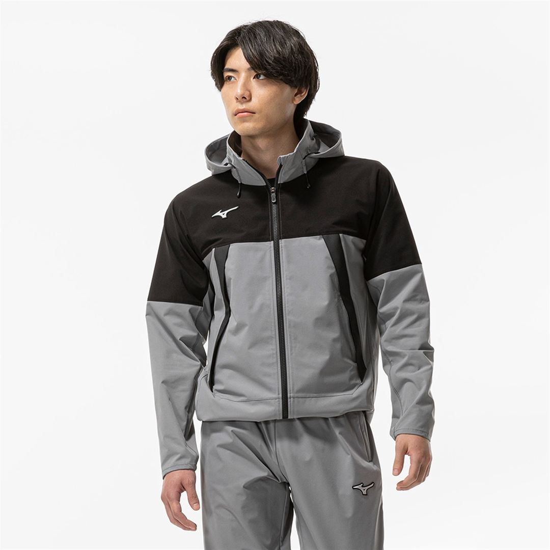 ストレッチウーブンジャケット フロストグレー×ブラック S