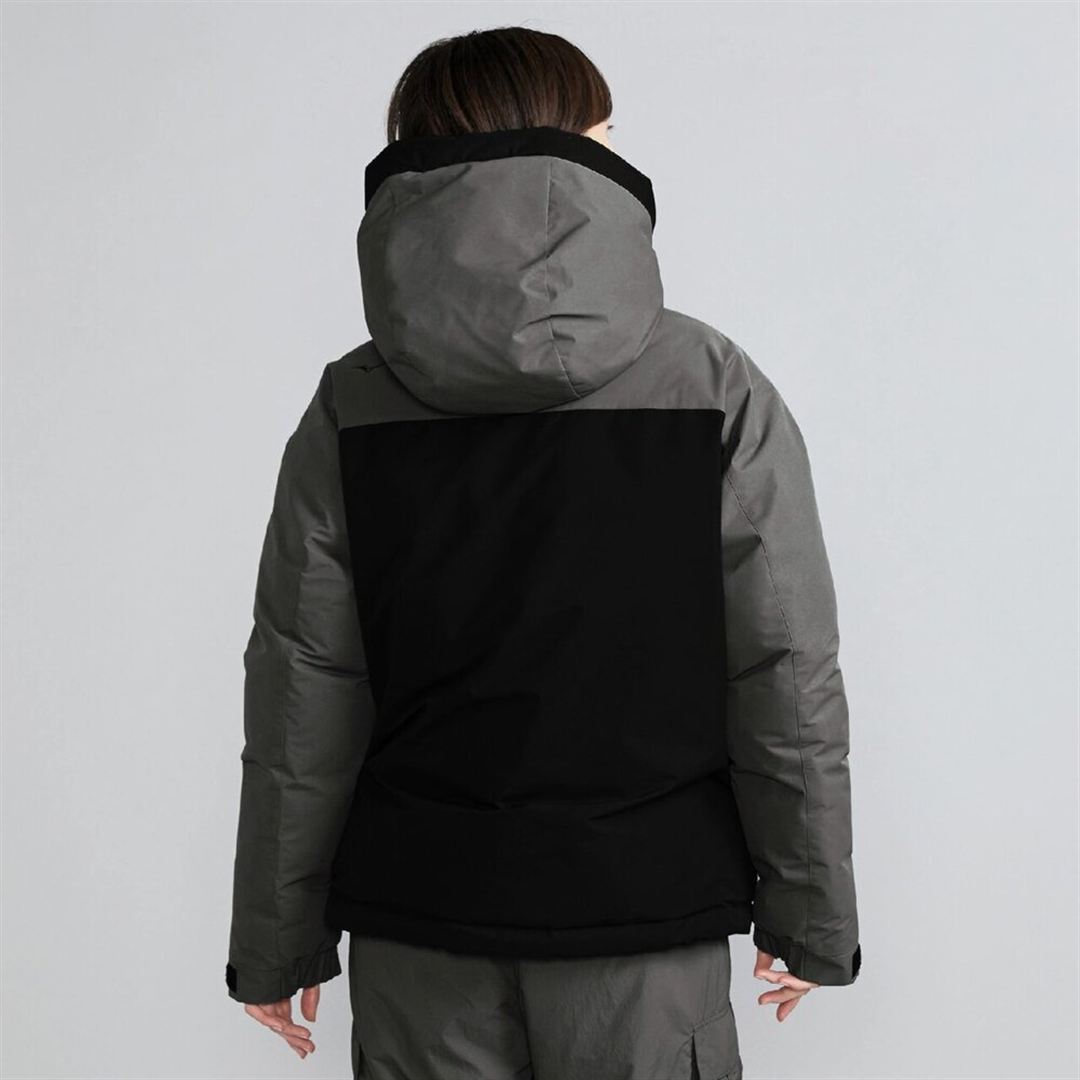 【吸湿発熱】WINDSTOPPER ダウラギリライトダウンジャケット ブラック×ピューターグレー XL