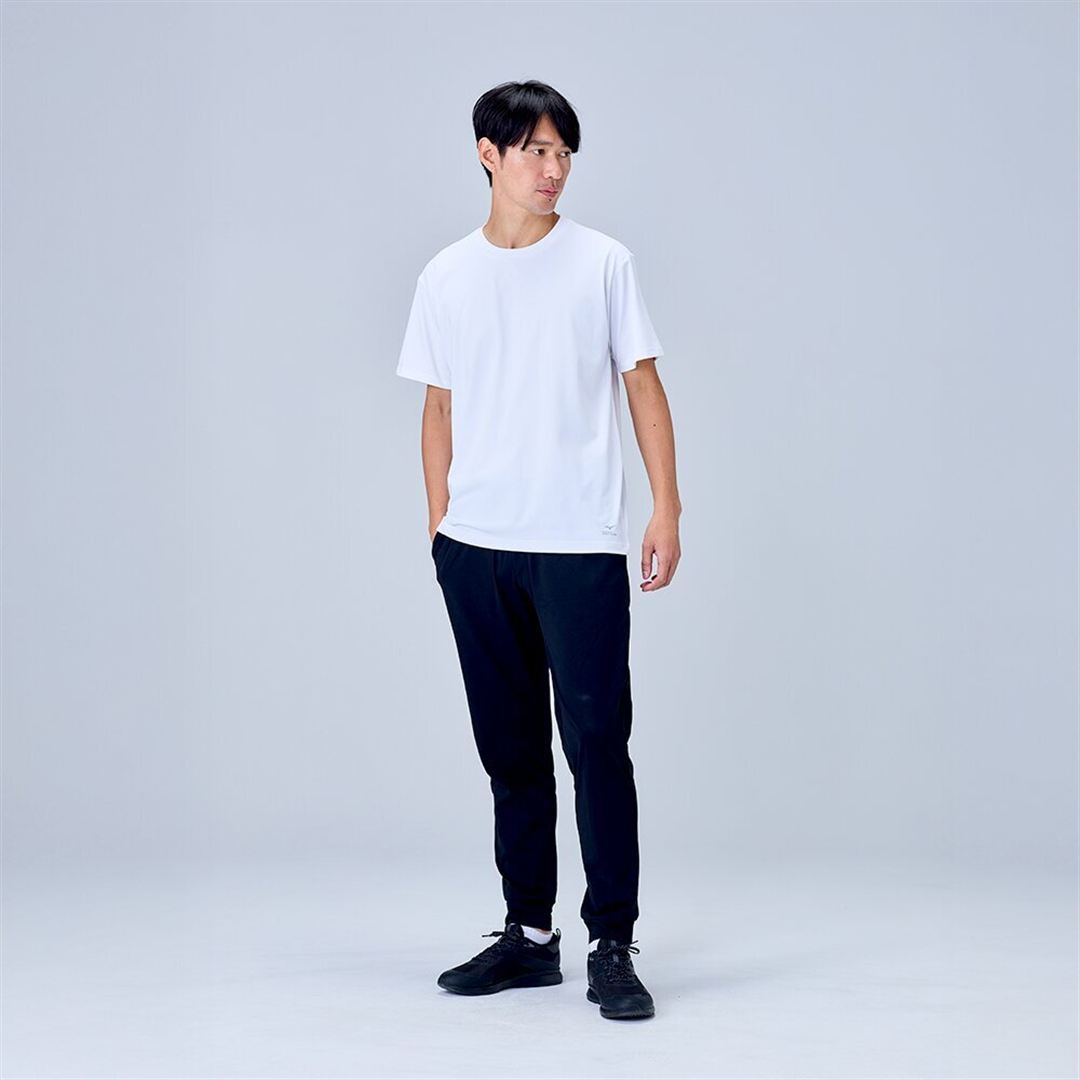 ハイストレッチ クルーネック半袖シャツ（レギュラーシルエット） ホワイト XL