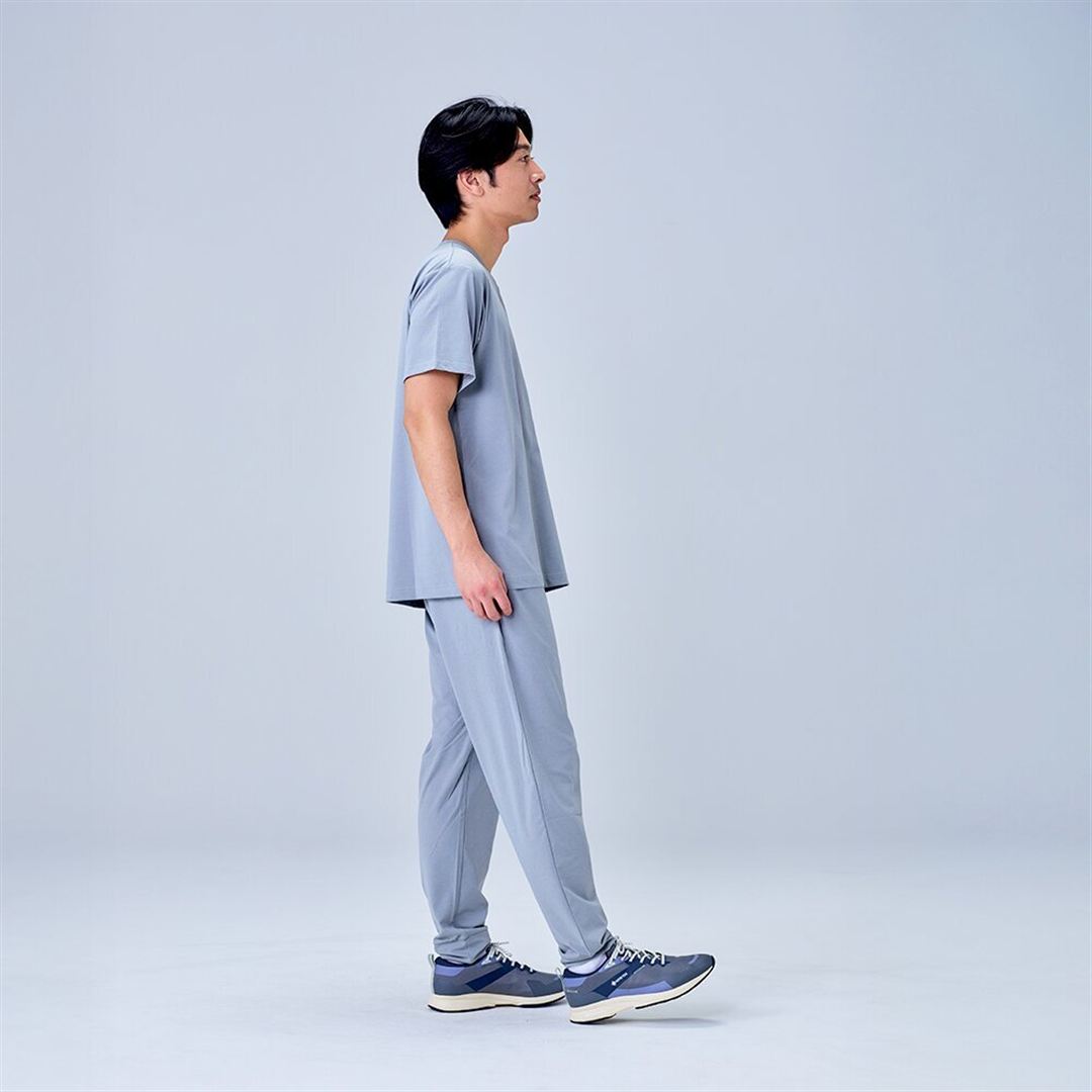ハイストレッチ クルーネック半袖シャツ（レギュラーシルエット） グレー XL
