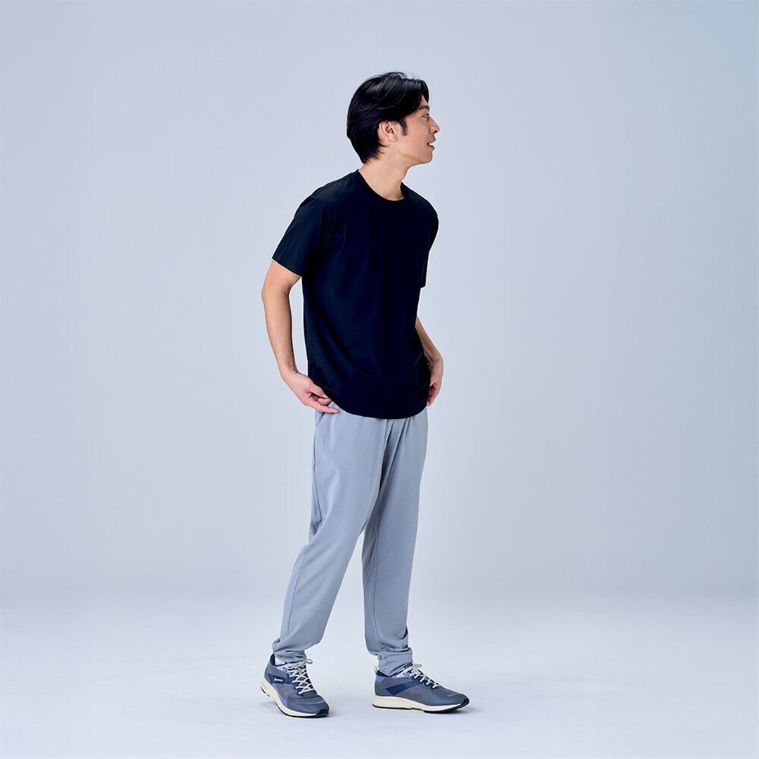 ハイストレッチ クルーネック半袖シャツ（レギュラーシルエット） ブラック XL