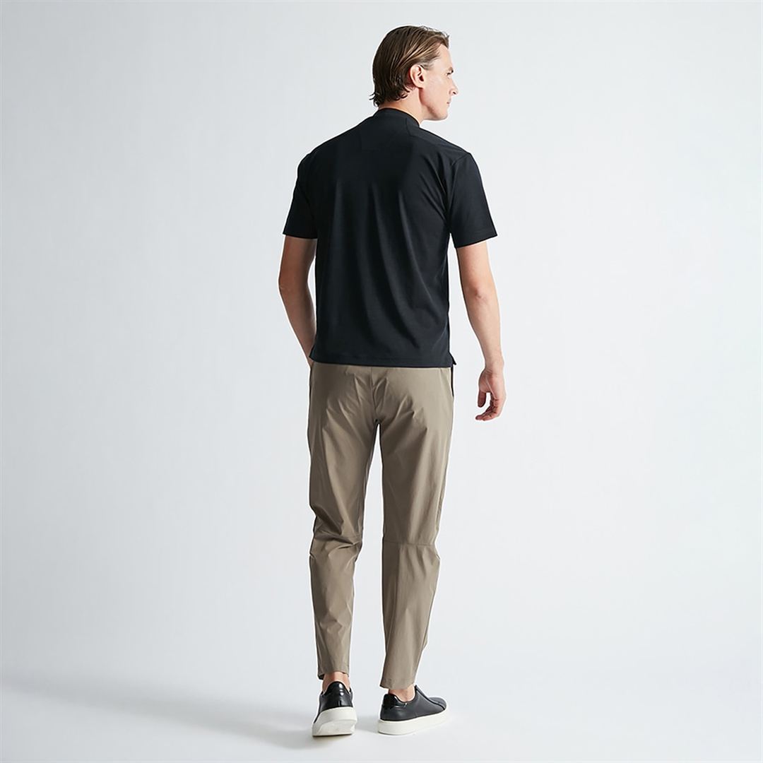 【AOURE】ミズノダイナモーションフィット モックネックTEEショートスリーブ ブラック XL