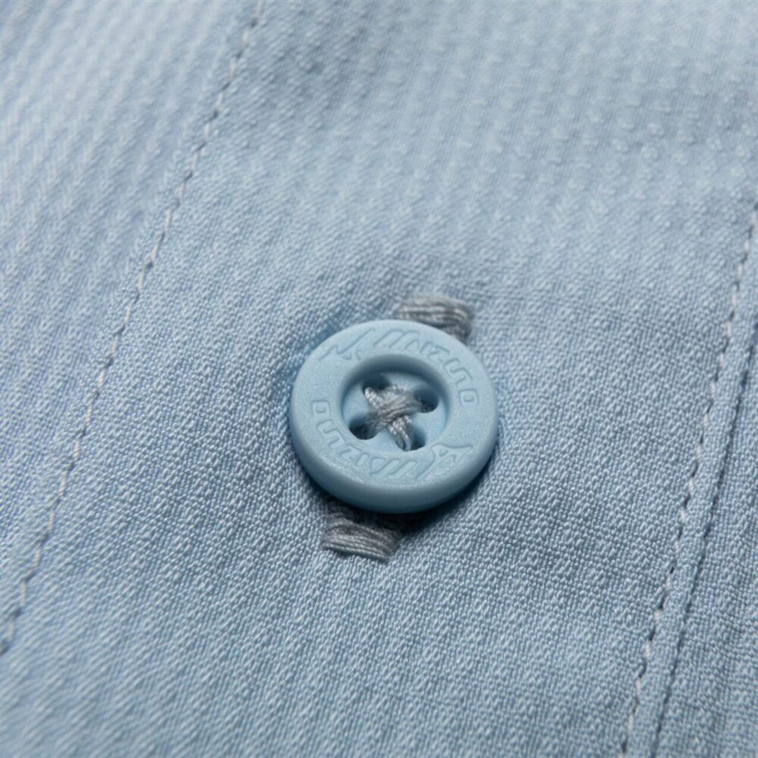 ワークシャツ ストレッチ(ネーム刺繍対応／制電／長袖) サックス XS