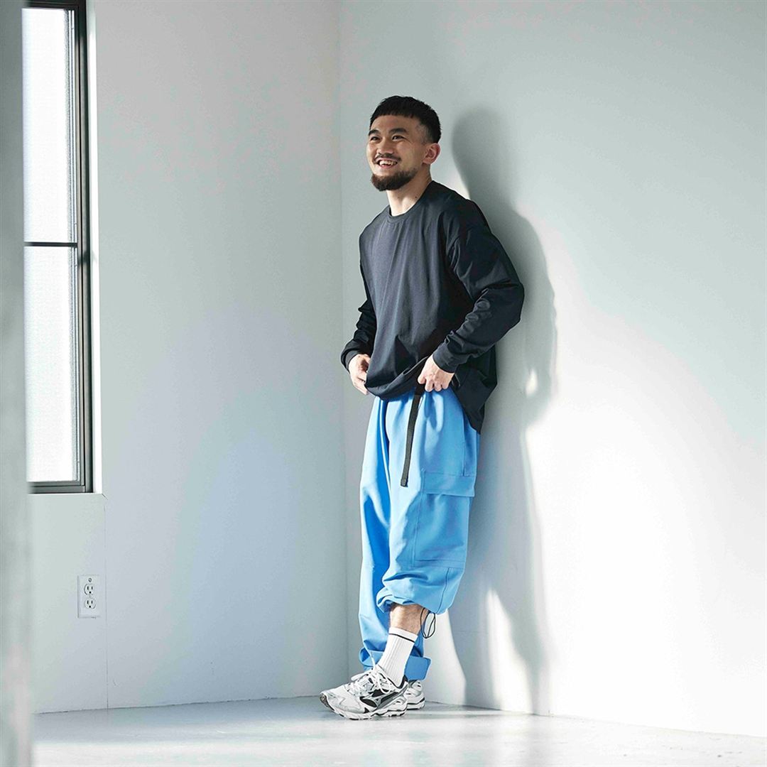 ルーズフィットロングパンツ パリジャンブルー XL