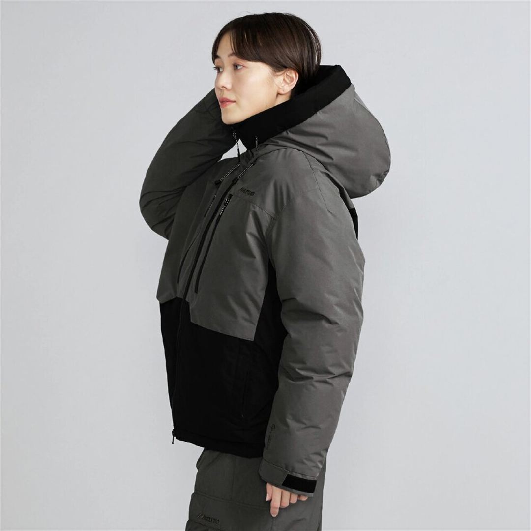 【吸湿発熱】WINDSTOPPER ダウラギリライトダウンジャケット ブラック×ピューターグレー XL