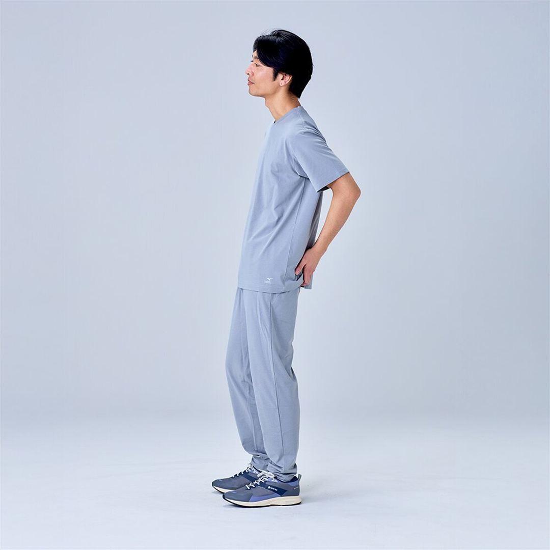 ハイストレッチ クルーネック半袖シャツ（レギュラーシルエット） グレー XL