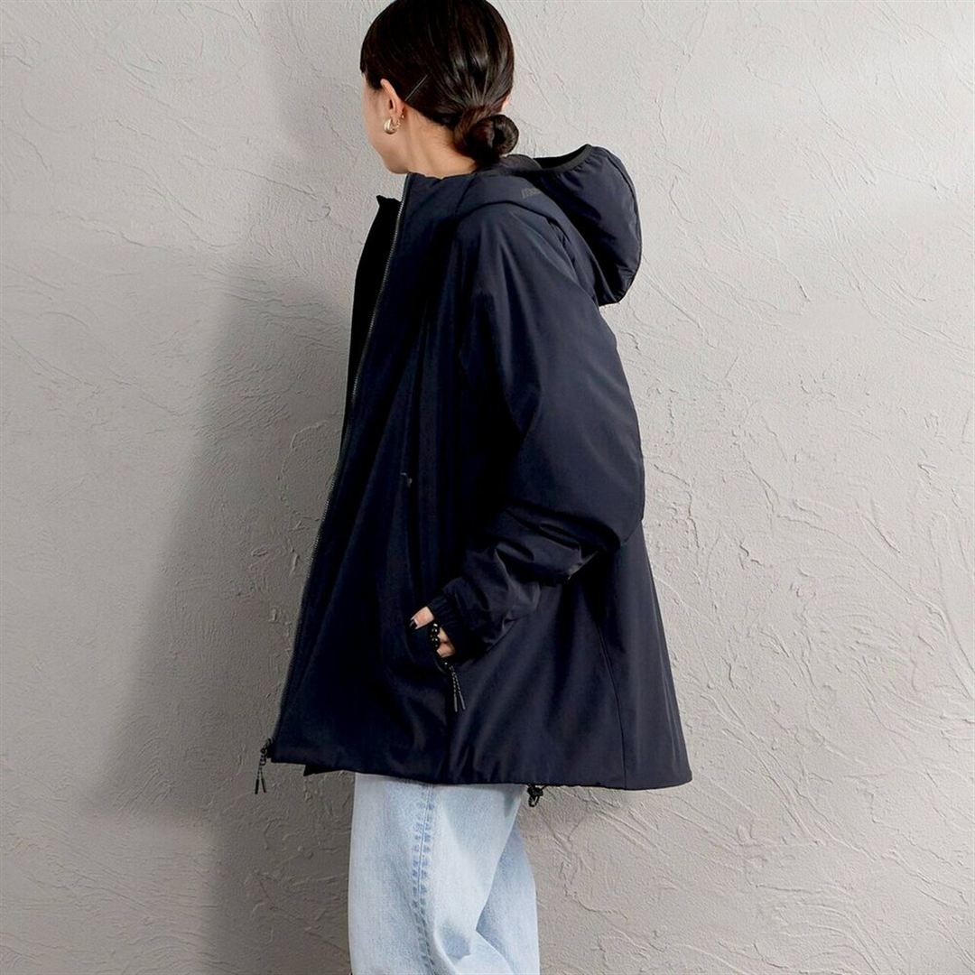 【JEANS FACTORY／吸湿発熱】ブレスサーモパファージャケット ブラック S