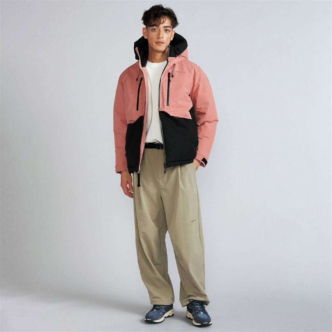 【吸湿発熱】WINDSTOPPER ダウラギリライトダウンジャケット ブラック×カメオブラウン S